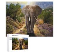 Rompecabezas para Adultos 500 PCS Rompecabezas Elephant in The Wild A Journey Through Nature's Landscape Rompecabezas para Adultos Juego De Ingenio Análisis Y Lógica Regalos De Cumpleaños Y Únicos 50