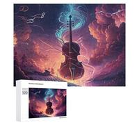 Rompecabezas para Adultos 500 PCS Rompecabezas Enchanted Violin in Fantasy Landscape Juego De Ingenio con Rompecabezas, Divertido Y Humorístico, 500 PCS
