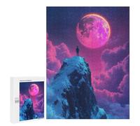 Rompecabezas para Adultos 500 PCS Rompecabezas Fantasy Lone Figure on Mountaintop Rompecabezas para Adultos Juguete Decoración De Pared Aliviador del Estrés Difícil Y Desafiante 500 PCS