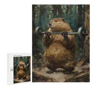 Rompecabezas para Adultos 500 PCS Rompecabezas Fitness Beaver Workout Gym Rompecabezas para Adultos Juego De Ingenio Análisis Y Lógica Interacción Entre Padres E Hijos 500 PCS