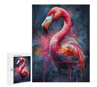 Rompecabezas para Adultos 500 PCS Rompecabezas Flamingo Painting Rompecabezas para Adultos Juego De Ingenio Análisis Y Lógica Interacción Entre Padres E Hijos 500 PCS