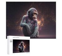 Rompecabezas para Adultos 500 PCS Rompecabezas Galactic Chimpanzee Cosmic Portrait Rompecabezas para Adultos Juego De Ingenio Análisis Y Lógica Regalos De Cumpleaños Y Únicos 500 PCS
