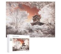 Rompecabezas para Adultos 500 PCS Rompecabezas Infrared Serenity Pagoda Amidst Trees Rompecabezas para Adultos Juego De Ingenio Análisis Y Lógica Regalos De Cumpleaños Y Únicos 500 PCS