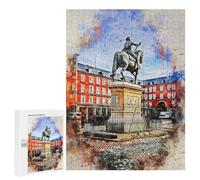Rompecabezas para Adultos 500 PCS Rompecabezas Madrid in Watercolor Rompecabezas para Adultos Juego De Ingenio Análisis Y Lógica Interacción Entre Padres E Hijos 500 PCS