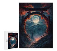 Rompecabezas para Adultos 500 PCS Rompecabezas Moonlight and Orange Gate Rompecabezas para Adultos Juguete Decoración De Pared Aliviador del Estrés Difícil Y Desafiante 500 PCS