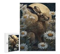 Rompecabezas para Adultos 500 PCS Rompecabezas Moonlit Garden Hare Rompecabezas para Adultos Actividades Familiares Difíciles Y Desafiantes 500 PCS