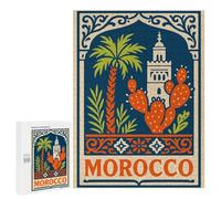 Rompecabezas para Adultos 500 PCS Rompecabezas Morocco Travel Poster Rompecabezas Juegos Familiares Mejora La Memoria Cumpleaños Y Navidad 500 PCS