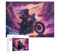 Rompecabezas para Adultos 500 PCS Rompecabezas Motorcycle Adventure in Stormy Skies Rompecabezas para Adultos Juego De Ingenio Análisis Y Lógica Interacción Entre Padres E Hijos 500 PCS