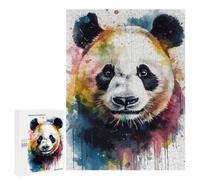 Rompecabezas para Adultos 500 PCS Rompecabezas Panda Bear Head Watercolor Rompecabezas para Adultos Juguete Decoración De Pared Aliviador del Estrés Difícil Y Desafiante 500 PCS