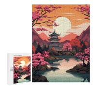 Rompecabezas para Adultos 500 PCS Rompecabezas Sunset in Land of Chinese Rompecabezas para Adultos Juego De Ingenio Análisis Y Lógica Interacción Entre Padres E Hijos 500 PCS