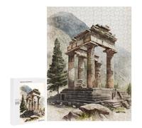 Rompecabezas para Adultos 500 PCS Rompecabezas Temple of Apollo in Delphi Rompecabezas para Adultos Juguete Decoración De Pared Aliviador del Estrés Difícil Y Desafiante 500 PCS