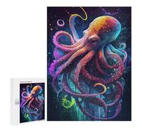 Rompecabezas para Adultos 500 PCS Rompecabezas The Intelligent Octopus Rompecabezas para Adultos Juguete Decoración De Pared Aliviador del Estrés Difícil Y Desafiante 500 PCS