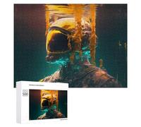 Rompecabezas para Adultos 500 PCS Rompecabezas Underwater Astronaut Artwork Juego De Ingenio con Rompecabezas, Divertido Y Humorístico, 500 PCS