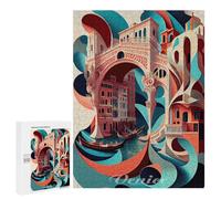 Rompecabezas para Adultos 500 PCS Rompecabezas Venice Rialto Bridge Italy Rompecabezas para Adultos Juguete Decoración De Pared Aliviador del Estrés Difícil Y Desafiante 500 PCS