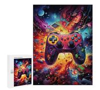 Rompecabezas para Adultos 500 PCS Rompecabezas Vibrant Gaming Controller Artwork -96 Rompecabezas para Adultos Juego De Ingenio Análisis Y Lógica Regalos De Cumpleaños Y Únicos 500 PCS
