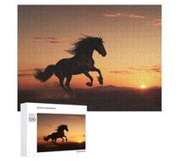 Rompecabezas para Adultos 500 PCS Rompecabezas Wild Horse Running Desert Rompecabezas para Adultos Juego De Ingenio Análisis Y Lógica Interacción Entre Padres E Hijos 500 PCS