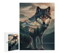 Rompecabezas para Adultos 500 PCS Rompecabezas Wolf Forest Husky Dog Rompecabezas para Adultos Juego De Ingenio Análisis Y Lógica Interacción Entre Padres E Hijos 500 PCS