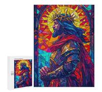 Rompecabezas para Adultos 500 PCS Sacred Stained Glass Rompecabezas para Adultos Alivia El Estrés Desafíos para Completar Rompecabezas Juegos Familiares 500 PCS