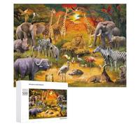 Rompecabezas para Adultos 500 PCS Safari Animal Adventure Rompecabezas para Adolescentes Juegos Familiares Difícil Difícil 500 PCS