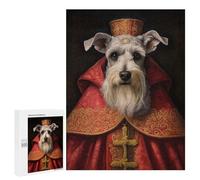 Rompecabezas para Adultos 500 PCS Schnauzer The Pope Rompecabezas para Adultos Juguete Decoración De Pared Decoración Desafiante De Completar 500 PCS