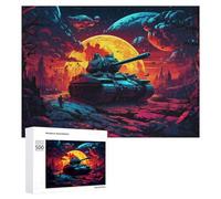 Rompecabezas para Adultos 500 PCS Sci-Fi Battlefield Scene with Tank Rompecabezas para Adultos Juguetes Antiestrés Análisis Y Lógica Regalo De Cumpleaños, Regalos, 500 PCS