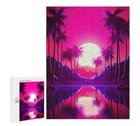 Rompecabezas para Adultos 500 PCS Serene Synthwave Paradise Rompecabezas para Adultos Juegos Familiares Corte De Precisión Cumpleaños Y Navidad 500 PCS