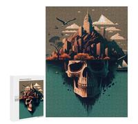 Rompecabezas para Adultos 500 PCS Skull Island City of Shadows Rompecabezas para Adultos Juegos Familiares Corte De Precisión Cumpleaños Y Navidad 500 PCS