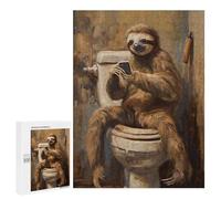 Rompecabezas para Adultos 500 PCS Sloth Bath Room Phone Text Rompecabezas para Adultos Juegos Relajantes Mejora La Memoria Cumpleaños Y Navidad 500 PCS