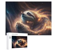 Rompecabezas para Adultos 500 PCS Sloth in Cosmic Glow Rompecabezas para Adultos Juegos Divertidos Pero Regalos Divertidos Y Humorísticos para Amigos Y Familiares 500 PCS