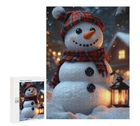 Rompecabezas para Adultos 500 PCS Smiling Snowman in Winter Christmas Rompecabezas para Adultos Juegos Familiares Corte De Precisión Cumpleaños Y Navidad 500 PCS