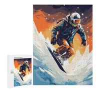 Rompecabezas para Adultos 500 PCS Snowboard Ski Rompecabezas para Adultos Juego De Ingenio Desafío Difícil 500 PCS
