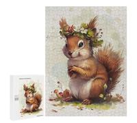 Rompecabezas para Adultos 500 PCS Squirrel Flower Rompecabezas para Adultos Juguetes Antiestrés Decoración del Hogar Cumpleaños Y Navidad 500 PCS