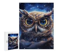 Rompecabezas para Adultos 500 PCS Starry Night Owl Gaze Rompecabezas para Adolescentes Juego De Ingenio Carrera De Velocidad De Manos Regalos De Cumpleaños Y Únicos 500 PCS