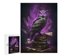 Rompecabezas para Adultos 500 PCS Steampunk Owl on Books with Magic Rompecabezas para Adultos Juegos Relajantes Mejora La Memoria Difícil Y Desafiante 500 PCS