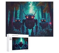 Rompecabezas para Adultos 500 PCS Steampunk Robots in A Mystical Forest Rompecabezas para Adolescentes Juego De Ingenio Carrera De Velocidad De Manos Regalos De Cumpleaños Y Únicos 500 PCS