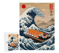 Rompecabezas para Adultos 500 PCS Sushi Great Wave Rompecabezas para Adultos Juego Práctico Mejora La Memoria Regalos para Amigos Y Familiares 500 PCS