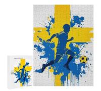 Rompecabezas para Adultos 500 PCS Sweden Soccer Player with Flag Rompecabezas para Adultos Juegos Familiares Alivia El Estrés Regalo De Cumpleaños, Regalos, 500 PCS