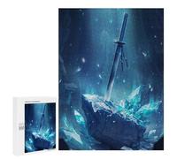 Rompecabezas para Adultos 500 PCS Sword Beneath The Crystal Rompecabezas para Adolescentes Juego De Ingenio Análisis Y Lógica 500 PCS