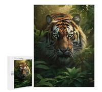 Rompecabezas para Adultos 500 PCS The Tiger in Rain Forest Rompecabezas para Adolescentes Juego De Ingenio Análisis Y Lógica 500 PCS