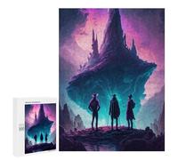 Rompecabezas para Adultos 500 PCS Three Figures Gazing at A Floating Island Rompecabezas para Adolescentes Juego De Ingenio Análisis Y Lógica 500 PCS