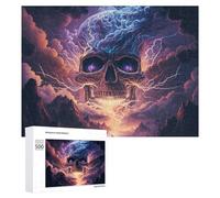 Rompecabezas para Adultos 500 PCS Thundering Skull Epic Fantasy Artwork Rompecabezas para Adultos Juguetes Antiestrés Mejora La Memoria Regalos De Cumpleaños Y Únicos 500 PCS