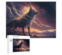Rompecabezas para Adultos 500 PCS Thundering Wolf Nature's Power -2 Rompecabezas para Adolescentes Juegos Relajantes Regalos para Mujeres Cumpleaños Y Navidad 500 PCS
