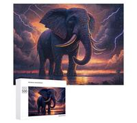 Rompecabezas para Adultos 500 PCS Thunderstorm Elephant Majesty -1 Rompecabezas para Adultos Juguetes Antiestrés Decoración del Hogar Cumpleaños Y Navidad 500 PCS