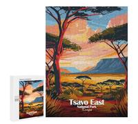 Rompecabezas para Adultos 500 PCS Tsavo East National Park Kenya Art Rompecabezas para Adultos Juegos Relajantes Mejora La Memoria Difícil Y Desafiante 500 PCS