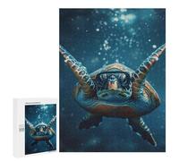 Rompecabezas para Adultos 500 PCS Turtle Diving Blue Ocean Rompecabezas para Adultos Juego Familiar Regalos para Mujeres Regalo De Cumpleaños, Regalos, 500 PCS