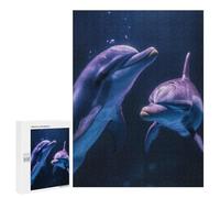 Rompecabezas para Adultos 500 PCS Two Dolphins Underwater Rompecabezas para Adultos Juegos Relajantes Regalo De Cumpleaños Gran Regalo para Jugar 500 PCS