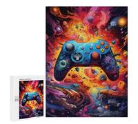 Rompecabezas para Adultos 500 PCS Vibrant Gaming Controller Artwork -55 Rompecabezas para Adultos Juegos Divertidos Pero Regalos Divertidos Y Humorísticos para Amigos Y Familiares 500 PCS