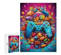 Rompecabezas para Adultos 500 PCS Video Game Controller Artwork Rompecabezas para Adultos Juguete Decoración De Pared Regalos para Mujeres Gran Regalo para Juegos 500 PCS