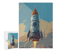 Rompecabezas para Adultos 500 PCS Vintage Rocket Rompecabezas para Adolescentes Juego De Ingenio Análisis Y Lógica 500 PCS