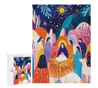 Rompecabezas para Adultos 500 PCS Vivid Fauvist Vision of The Adoration of The Shepherds Rompecabezas para Adultos Juegos Relajantes Mejora La Memoria Difícil Y Desafiante 500 PCS